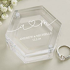 Personalized Acrylic Ring Box - Drawn Together By Love  - 41247