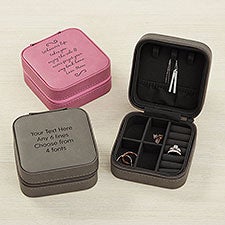 Personalized Leatherette Jewelry Case - Write Your Own Message - 41254