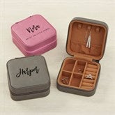 Personalized Leatherette Jewelry Case - Scripty Style - 41257
