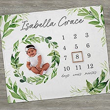 Botanical Baby Personalized Baby Milestone Blanket  - 41272