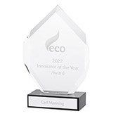 Personalized Logo Glass Geometric Flame Award  - 41285