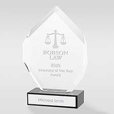 Personalized Logo Glass Geometric Flame Award  - 41285