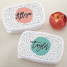 Modern Polka Dot Personalized Lunch Box  - 41349