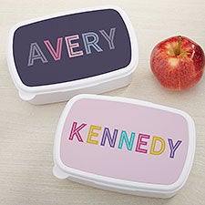 Girls Colorful Name Personalized Lunch Box  - 41362