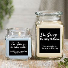 Im Sorry… Personalized Scented Glass Candle Jar - 41373