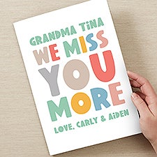I Miss You Personalized Oversized Greeting Card - 41397