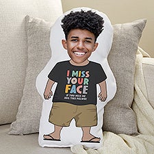 I Miss You Personalized Photo Character Throw Pillow - Boy  - 41412