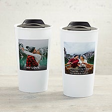 Photo Expression For Him Personalized 12 oz. Double-Wall Ceramic Travel Mug  - 41419