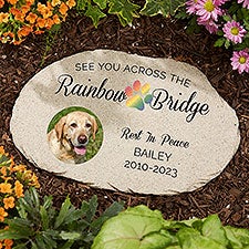 Rainbow Bridge Pet Memorial Personalized Flat Garden Stone  - 41428