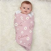 Retro Daisy Personalized Baby Receiving Blanket - 41441