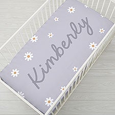 Retro Daisy Personalized Baby Crib Sheet  - 41442