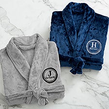 Embroidered Fleece Robes - Gentlemans Seal - 41449