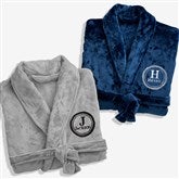 Embroidered Fleece Robes - Gentlemans Seal - 41449