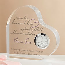Grandparents Love Personalized Heart Clock - 41463