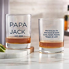 Grandma & Grandpa Established Personalized Photo 14oz. Whiskey Glass - 41473