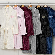 Grandma & Grandpa Established Embroidered Fleece Robes  - 41474