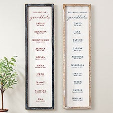 Grandchildren Birthdate Personalized Horizontal Barnwood Frame Wall Art - 41481