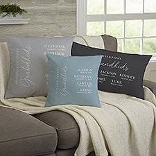 Grandchildren Birthdates Personalized Throw Pillows  - 41482