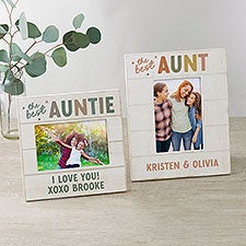 The Best Auntie Personalized Shiplap Picture Frame - 41492