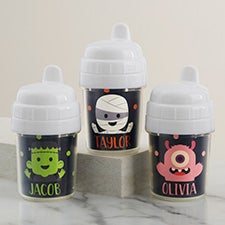 Trick or Treat Halloween Characters Personalized Baby 5oz. Sippy Cup - 41507