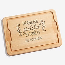 Thankful Grateful Blessed Personalized Maple Cutting Board  - 41513