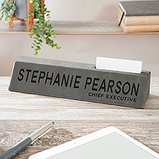 Bold Style Office Personalized Leatherette Nameplate  - 41519