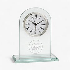 Engraved Logo Glass Clock  - 41548