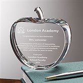 Engraved Logo Crystal Apple Keepsake  - 41565