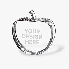 Engraved Logo Crystal Apple Keepsake  - 41565