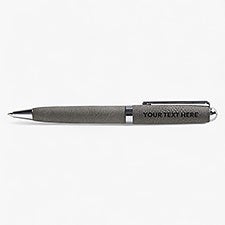Personalized Logo Leatherette Pen- Charcoal  - 41574