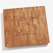 Fall Family Pumpkins Personalized Butcher Block Cutting Board  - 41579
