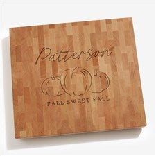 Fall Family Pumpkins Personalized Butcher Block Cutting Board  - 41579