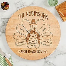 Thankful Turkey Personalized 15" Lazy Susan  - 41584