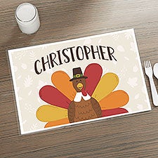 Thankful Turkey Personalized Laminated Placemat  - 41585