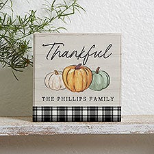 Fall Family Pumpkins Personalized Single Shelf Block  - 41589