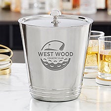 Personalized Logo Silver Ice Bucket  - 41593