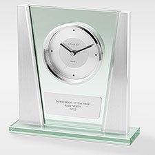 Engraved Modern Glass Recognition Clock     - 41611