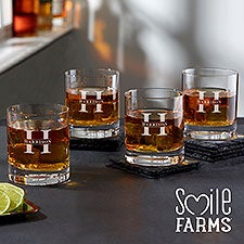 Smile Farms - Luigi Bormioli® Lavish Last Name Engraved Old Fashioned Whiskey Glass - 41616