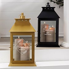 Botanical Wedding Personalized Decorative Wedding Candle Lantern  - 41657