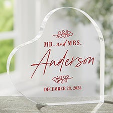 Botanical Wedding Personalized Colored Heart Keepsake - 41658