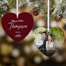 Botanical Wedding Personalized Heart Ornament - 41660