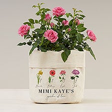 Personalized Canvas Flower Planter - Birth Month Flower - 41688
