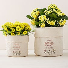 Personalized Canvas Flower Planter - Love Blooms Here - 41701