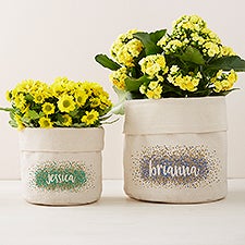 Personalized Canvas Flower Planter - Sparkling Name - 41708