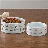 Playful Puppy Personalized Pet Bowls - 41726