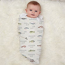 Gone Fishing Personalized Receiving Blanket  - 41769