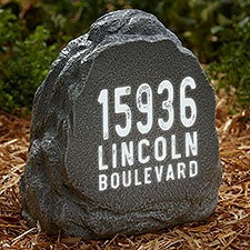 Rustic Address Personalized Solar Outdoor Garden Stone  - 41793