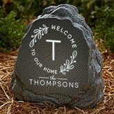 Welcome Wreath Personalized LED Outdoor Garden Stone  - 41798