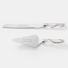 Engraved Athena Hostess Cake Server Set  - 41819