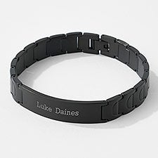 Engraved Gunmetal ID Bracelet for Him - 41852